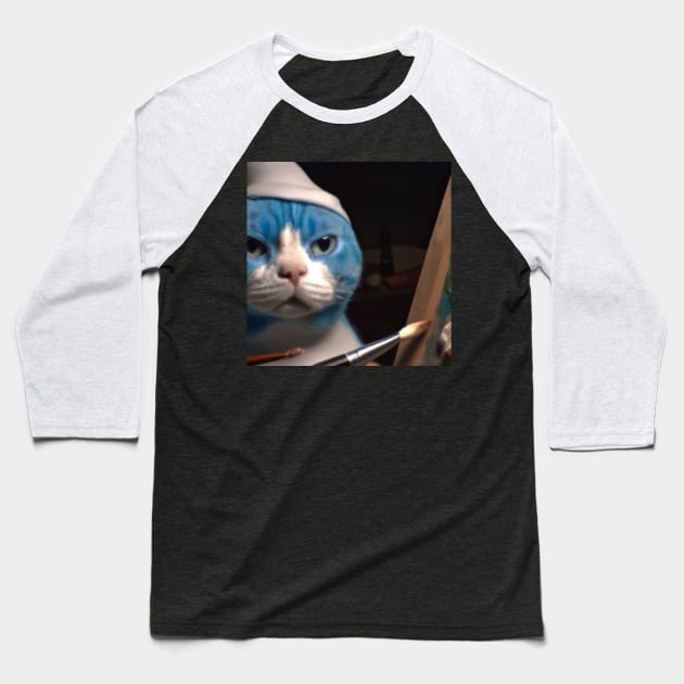 Meowgical Smurf Cat of Wonder Baseball T-Shirt by tearbytea